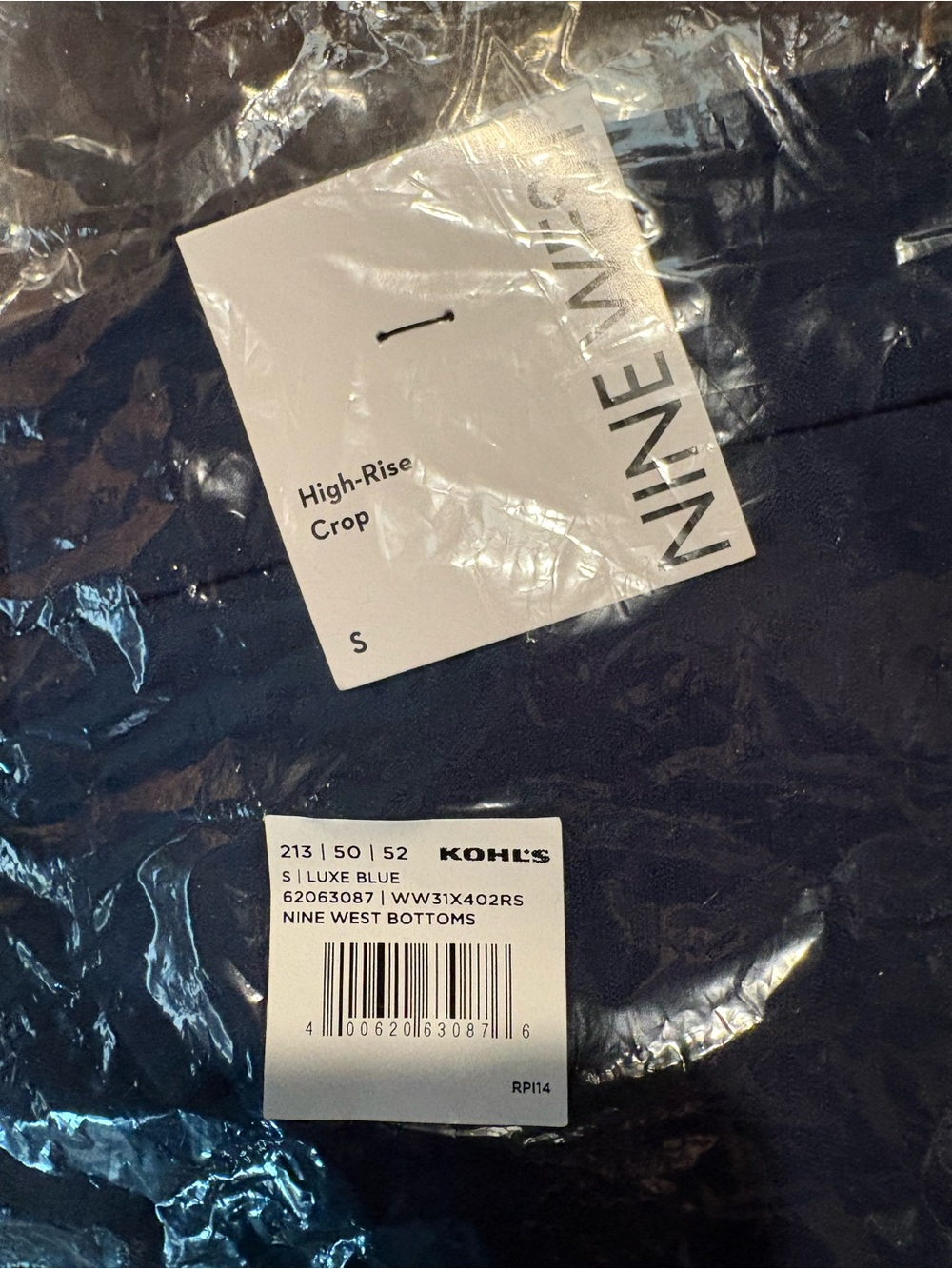Nine West Luxe Blue High-Rise Crop Pants